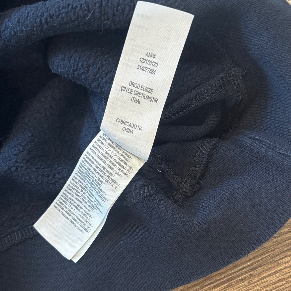 Abercrombie & Fitch Muscle Fit Sweatshirt Dark Navy Blue Crewneck Men's Size L - Picture 10 of 12